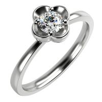 Romantický zásnubný prsteň z platiny s diamantom Genun