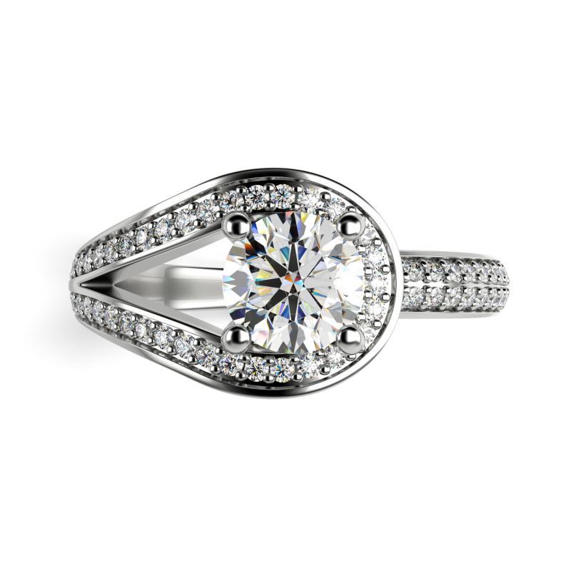 Platinový prsteň s diamantmi 24062