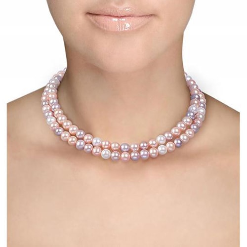 Náhrdelník s viacfarebnými perlami 24572