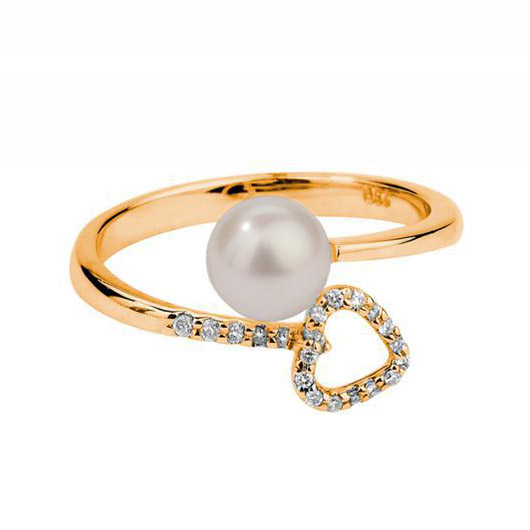 Zlatý prsteň s perlou Nanga