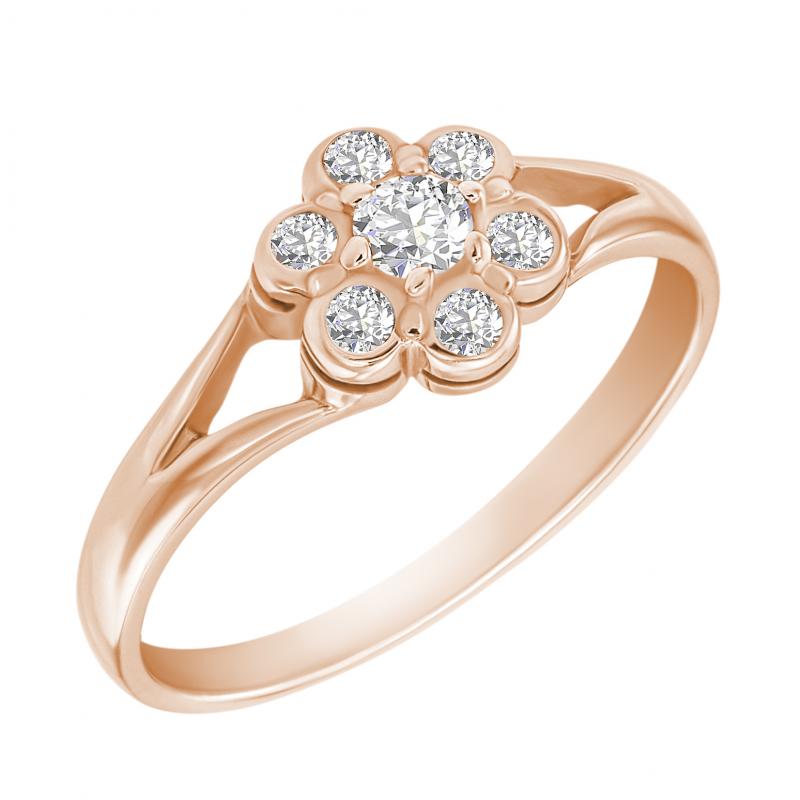 Zásnubný prsteň z ružového zlata 24762