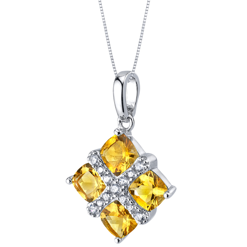 Strieborný náhrdelník so citrínmi