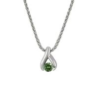 Platinový náhrdelník so zeleným diamantom Tressa