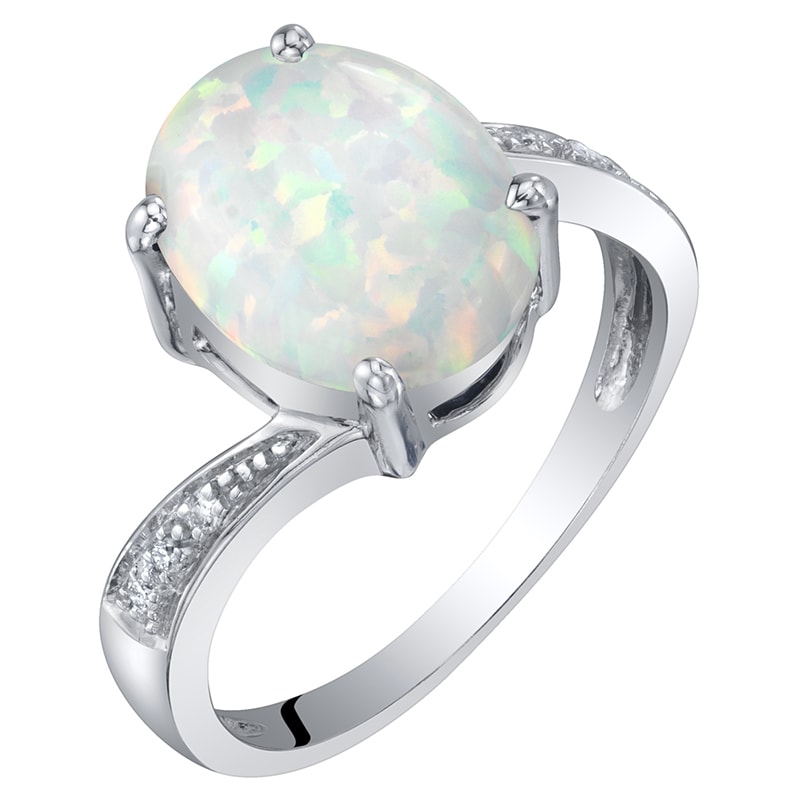 Zlatý prsteň s opálom a diamantmi Leighton