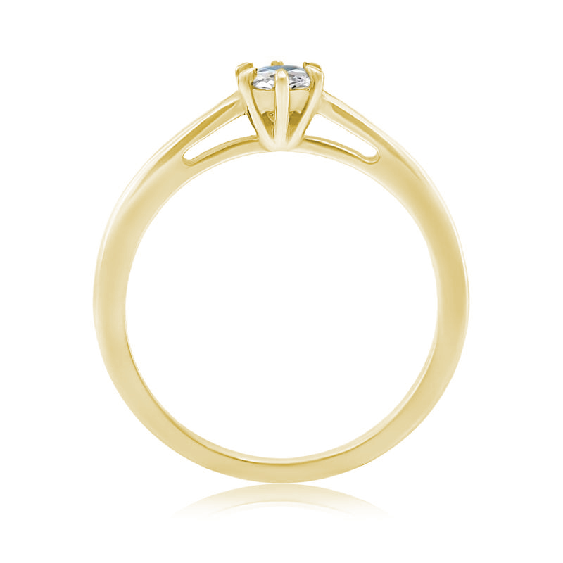 Zlatý prsteň s certifikovaným diamantom Oria 34982