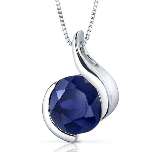 Strieborný náhrdelník s modrým zafírom 3532