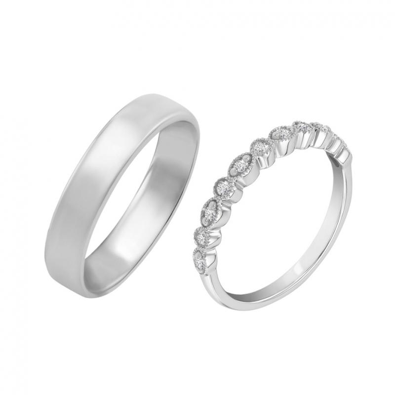 Zlatý prsteň s diamantmi a pánsky komfortný prsteň Zack 36502