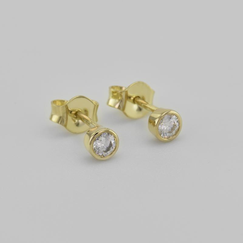 Zlaté diamantové náušnice 38062