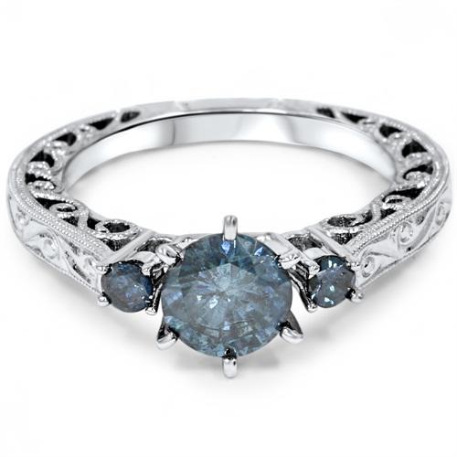  zlatý zásnubný prsteň s modrými diamantmi 3922