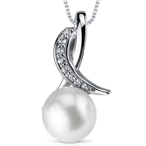 Strieborný náhrdelník s perlou a zirkónmi