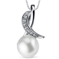 Strieborný náhrdelník s perlou a zirkónmi Decla