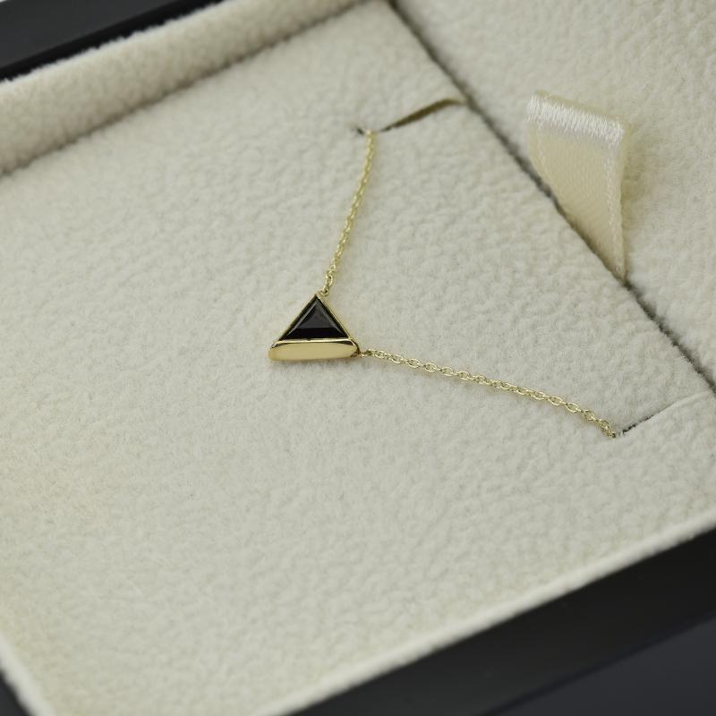 Zlatá kolekcia šperkov s čiernymi triangle diamantmi Ofrea 40202