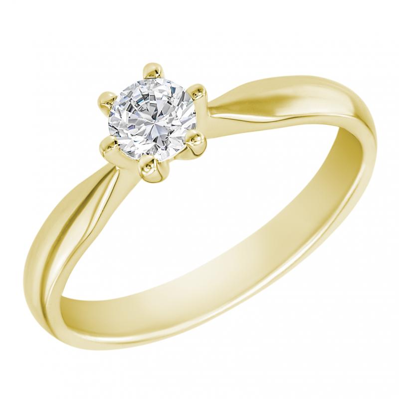 Zlatý zásnubný prsteň s diamantom Isma bocny pohlad 4052