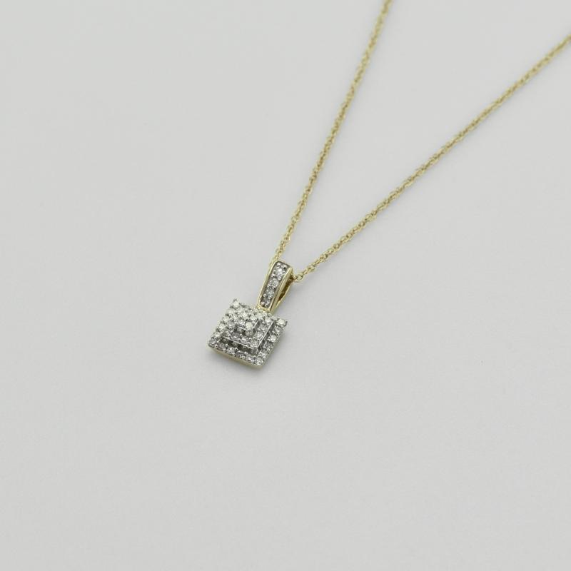 Diamantový štvorcový náhrdelník zo zlata Lorelle 42392