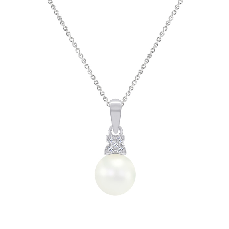 Zlatý perlový náhrdelník s diamantmi Laceen