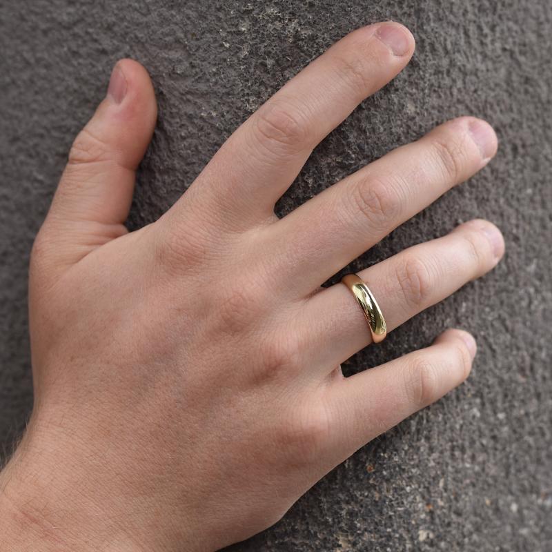 Pánsky pologuľatý svadobný prsteň Hao 43952