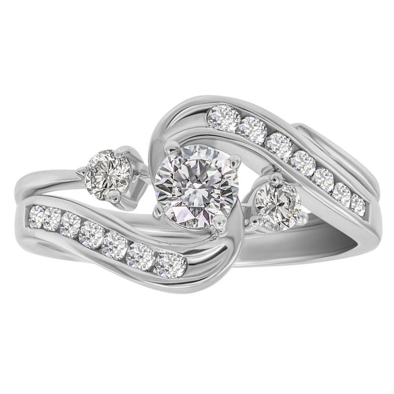 Originálna kombinácia zásnubného a snubného prsteňa s diamantmi