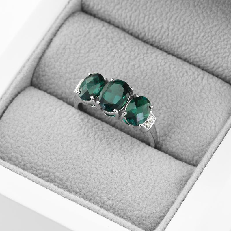 Smaragdový prsteň s diamantmi 45762