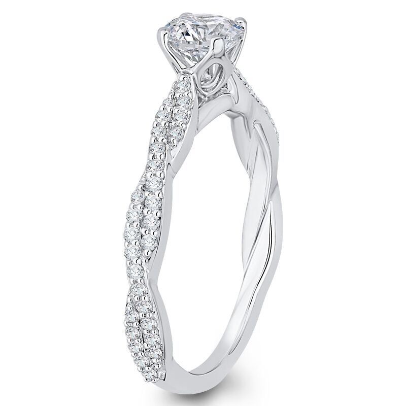 Diamantový zásnubný prsteň s prepletanou obrúčkou 46422