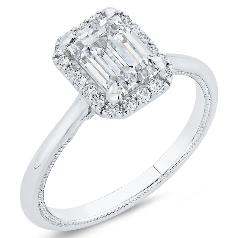 Zlatý zásnubný prsteň s emerald diamantom