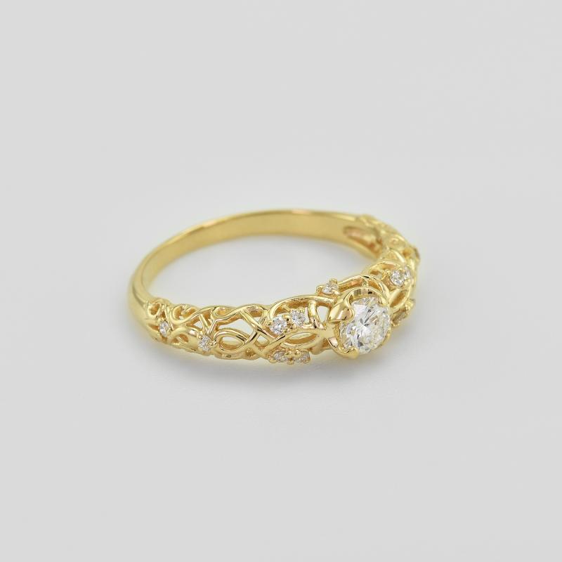 Vintage zásnubný prsteň s diamantmi 46652