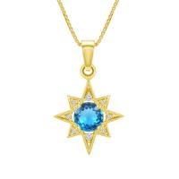 Strieborný náhrdelník s topásom a zirkónmi v tvare hviezdy Jenelle