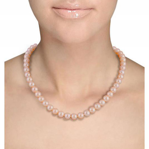 Náhrdelník s broskyňovými perlami 48702