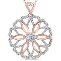  Diamantový kvet so srdiečkami v zlatom náhrdelníku Jaiden