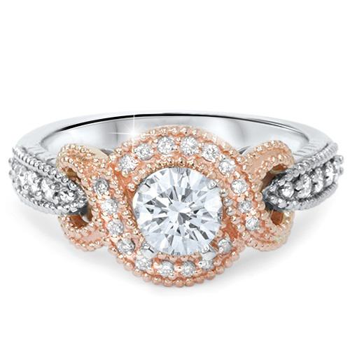 Vintage zásnubný prsteň s halo diamantmi 5402