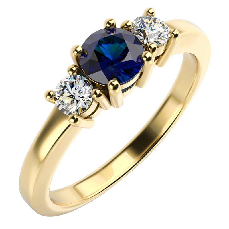 Zásnubný prsteň so zafírom a diamantmi Conrad