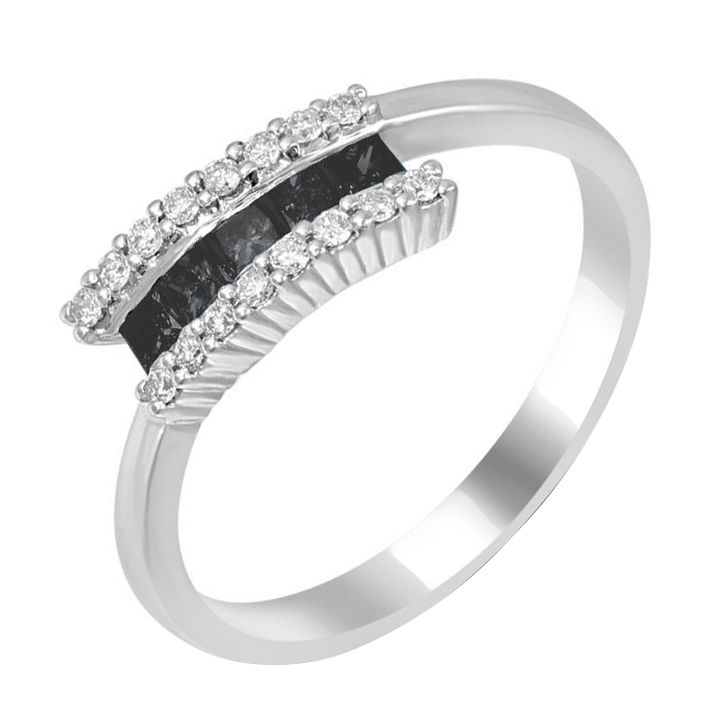 Zásnubný prsteň s čiernymi a bielymi diamantmi Alik