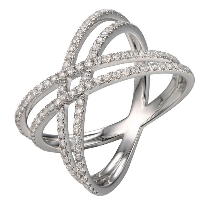 Dvojitý eternity prsteň z bieleho zlata s diamantmi Maureen