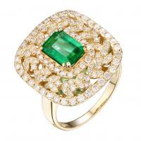 Zlatý prsteň so smaragdmi a diamantmi Smaria