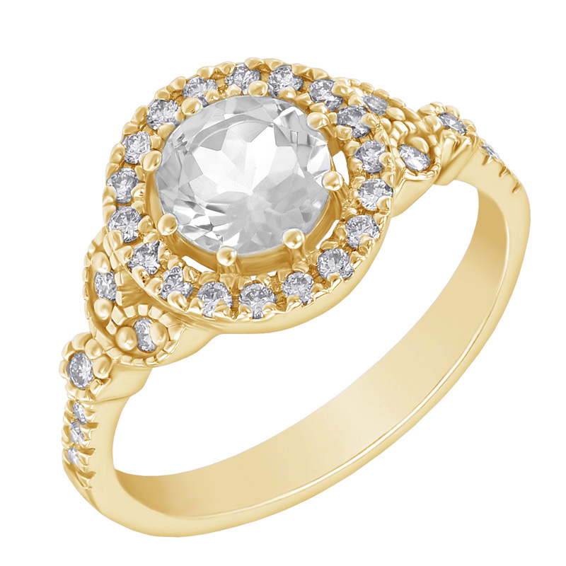 Zasnubný prsteň s moissanitom a diamantmi