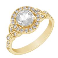 Zlatý prsteň s moissanitom a lab-grown diamantmi Heleno