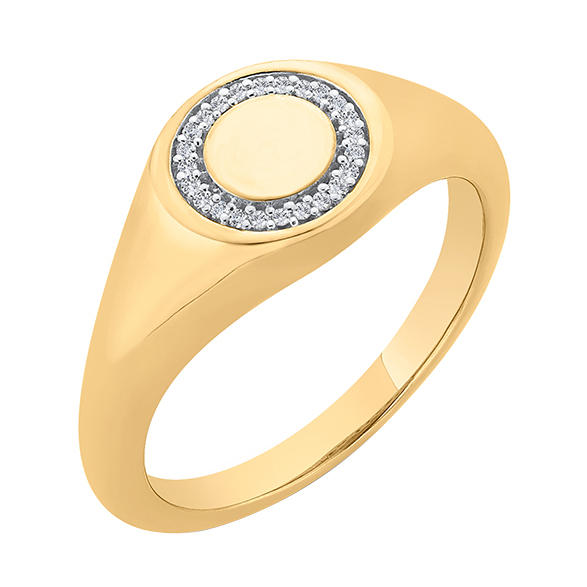 Zlatý pečatný prsteň s diamantmi 63872