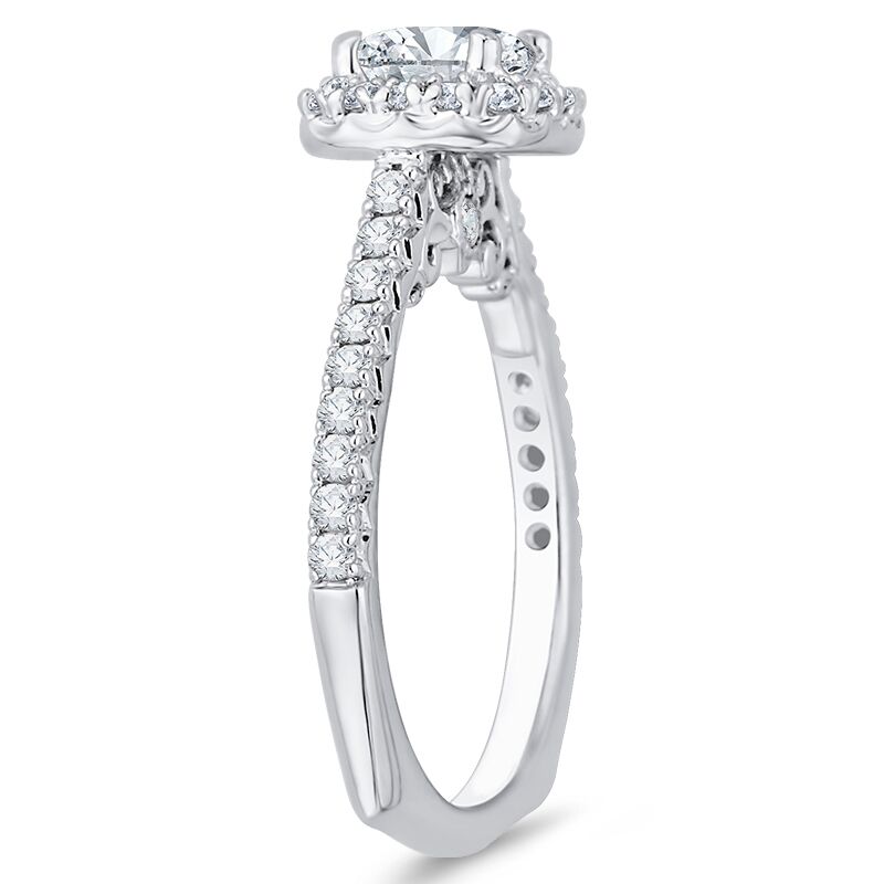Elegantný zásnubný prsteň s moissanitom a diamantmi 66212