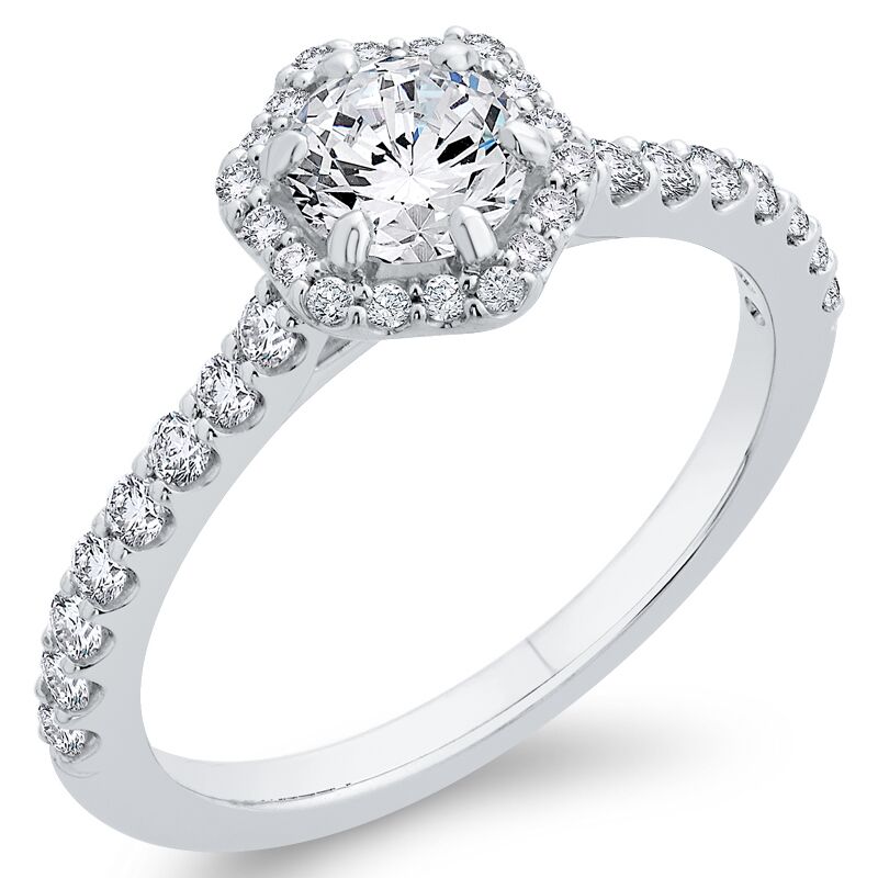 Zásnubný halo prsteň s diamantmi 68382