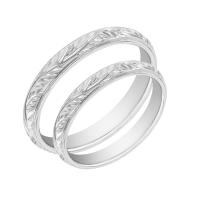 Platinové svadobné prstene s prírodným motívom Akie