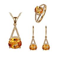 Zlatá kolekcia s citrínmi a diamantmi Dillian