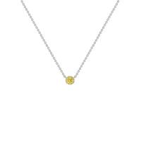 Platinový minimalistický náhrdelník so žltým diamantom Madoc