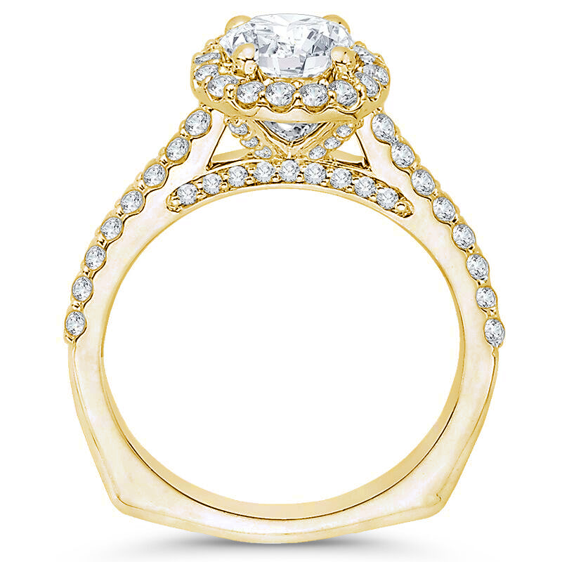 Zlatý zásnubný prsteň s diamantmi 74272
