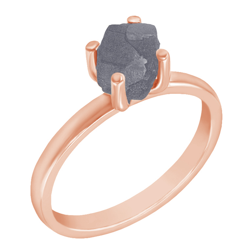 Prsteň s nebroušeným diamantom z ružového zlata 74312
