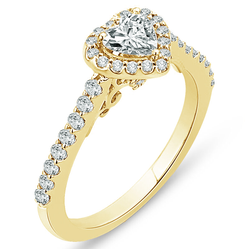 Zlatý diamantový prsteň pre zásnuby 74952