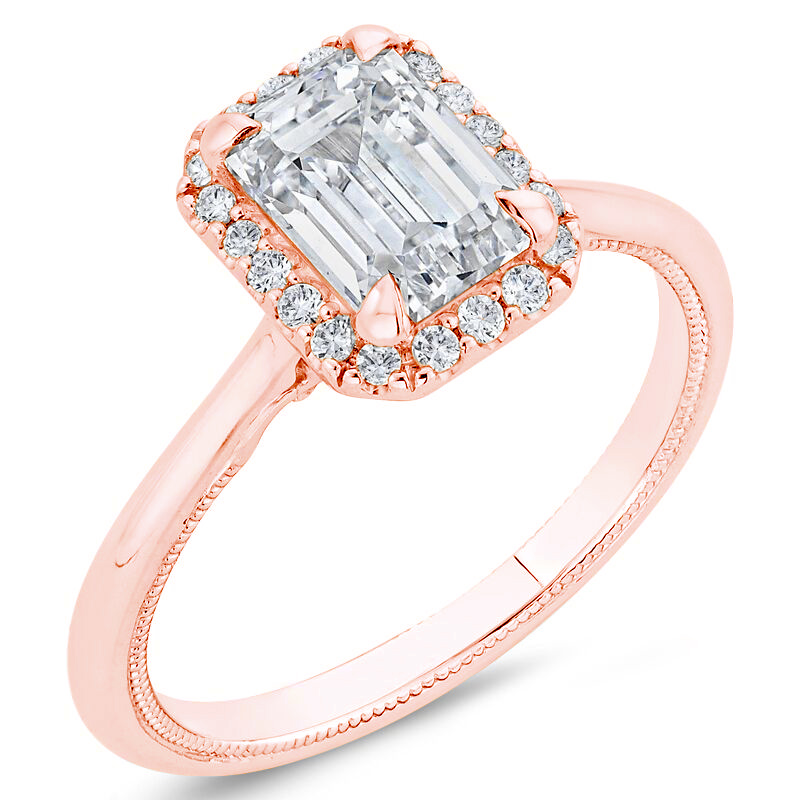 Zásnubný diamantový prsteň z ružového zlata 75102