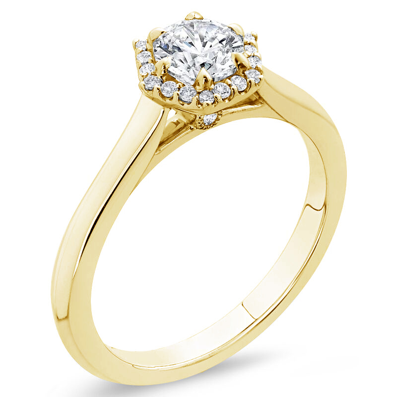 Zlatý diamantový prsteň pre zásnuby 75982