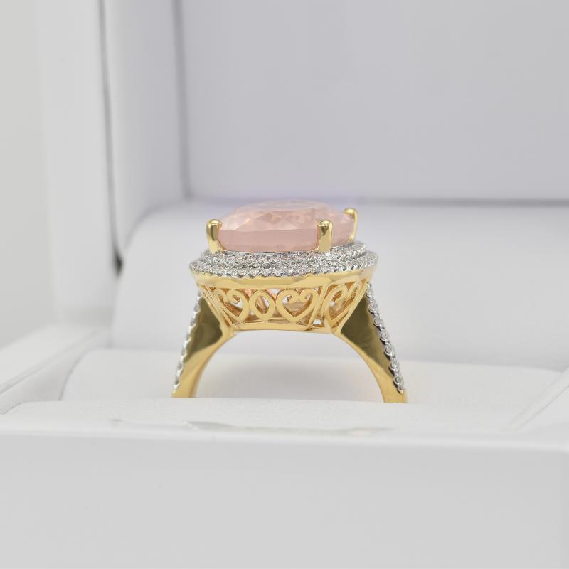 Zlatý prsteň s diamantmi a quartzom Laione 7642