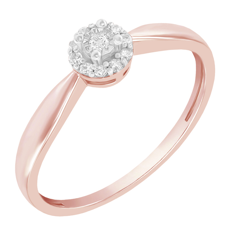 Diamantový prsteň z ružového zlata 78602