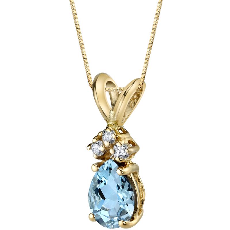 Akvamarínový náhrdelník s diamantmi Ealani 7892