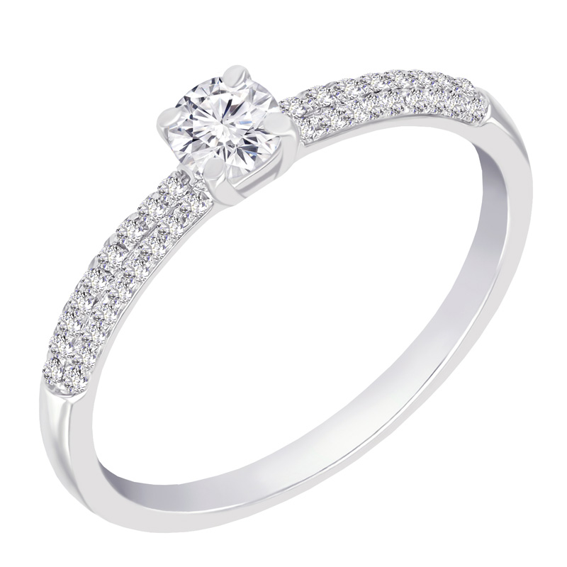 Platinový prsteň s diamantmi Ranamie